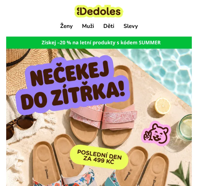 Dedoles.cz: Korkové pantofle za 499 Kč – červenec 2026 | Nuslet.cz