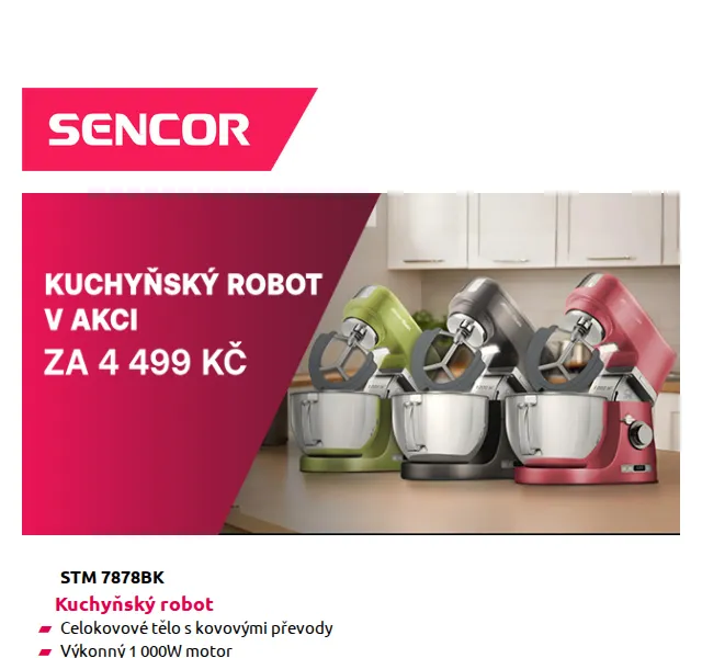 Sencor: Kuchyňský robot STM 7878BK za 4 499 Kč – červen 2026 | Nuslet.cz