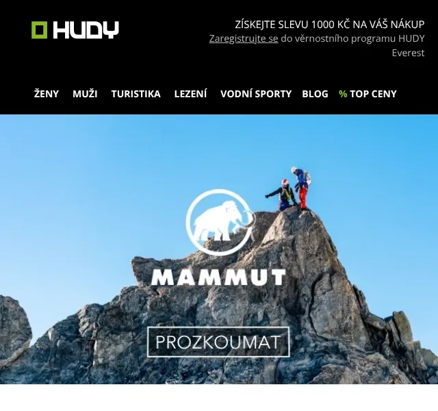 Hudy: Mammut sleva až -30 % – srpen 2026