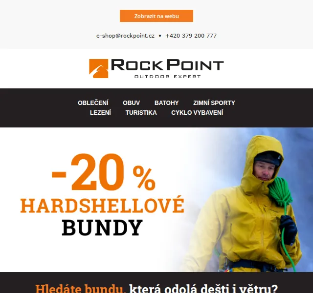 Rock Point: -20 % na hardshellové bundy – červen 2026 | Nuslet.cz