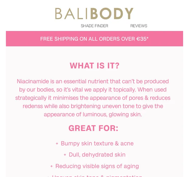 Bali Body: Niacinamide skincare – červenec 2026 | Nuslet.cz