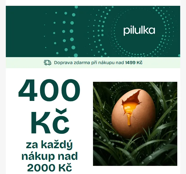 Pilulka.cz: 400 Kč zpět při nákupu nad 2000 Kč – červen 2026 | Nuslet.cz