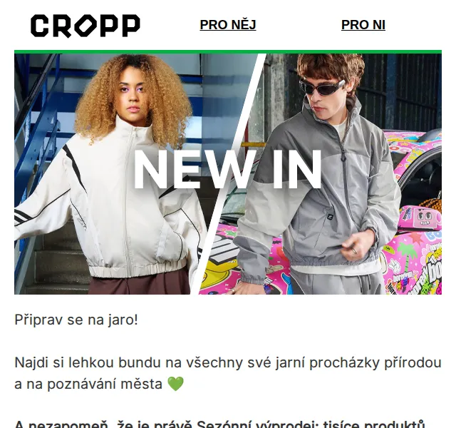 Cropp: jarní bundy až -50 % – červen 2026 | Nuslet.cz