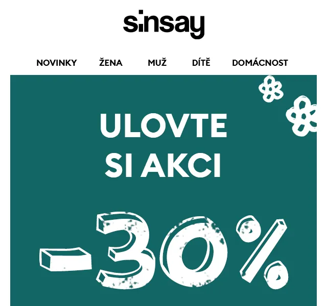 Sinsay: -30 % na vybrané produkty – červen 2026 | Nuslet.cz