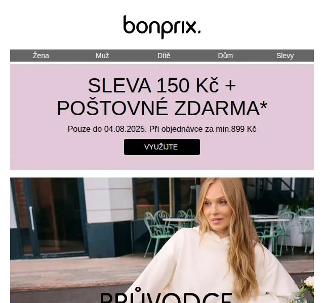 bonprix: sleva 150 Kč + poštovné zdarma – červenec 2026 | Nuslet.cz