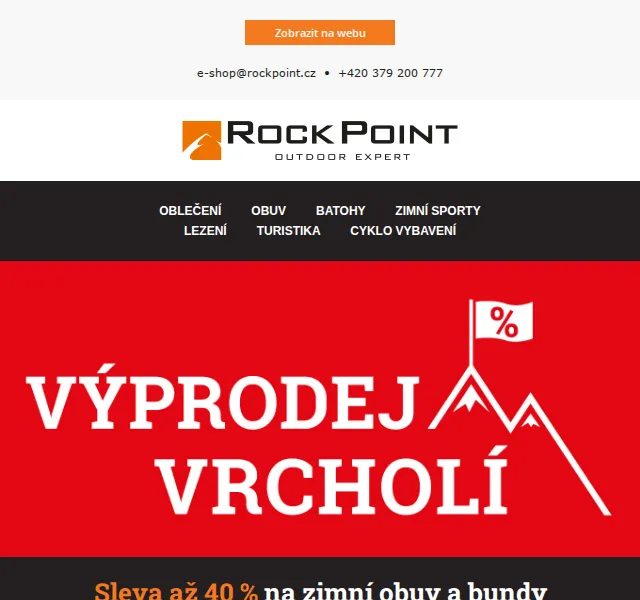 Rock Point: Sleva až 40 % na zimní obuv a bundy – červen 2026 | Nuslet.cz