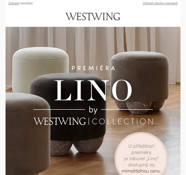 Westwing: Taburet Lino Westwing Collection – červen 2026 | Nuslet.cz