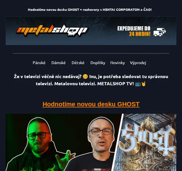 METALSHOP: Hodnocení GHOST + sleva 50 Kč – červen 2026 | Nuslet.cz