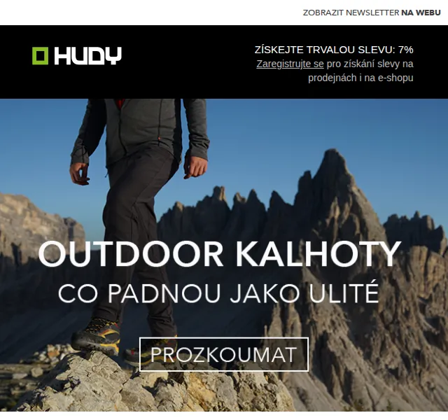 Hudy: Sportovní kalhoty se slevou 7 % – červen 2026 | Nuslet.cz