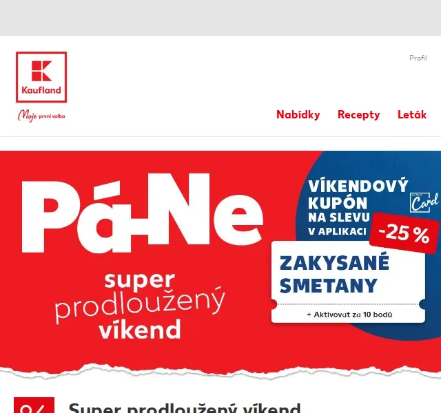 Kaufland: Párky -51 %, maliny 29,90 Kč – srpen 2026 | Nuslet.cz