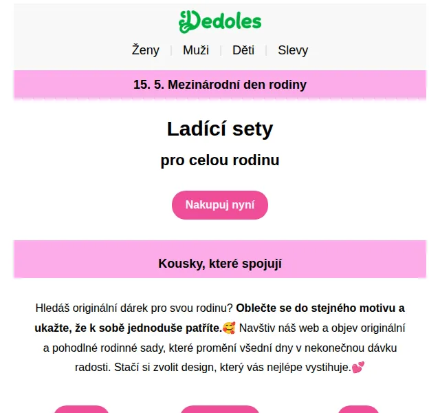 Dedoles.cz: Rodinné sady oblečení – červen 2026 | Nuslet.cz