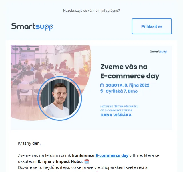Smartsupp: Pozvánka na E-commerce Day Brno 2026 – říjen 2026 | Nuslet.cz