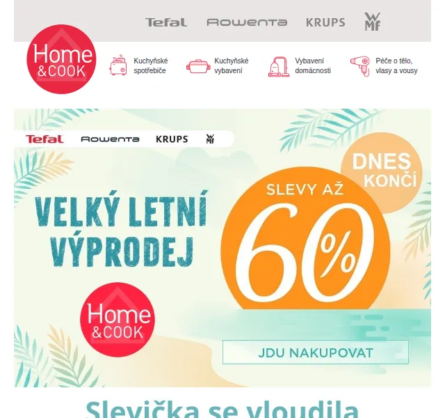 Home & Cook: Letní výprodej slevy až -60 % – červen 2026 | Nuslet.cz