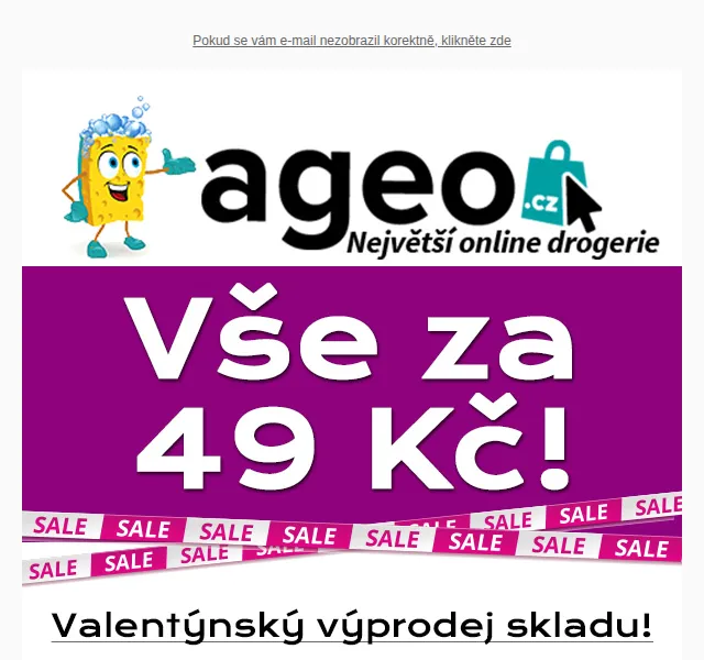 Ageo: Vše za 49 Kč – výprodej červen 2026 | Nuslet.cz