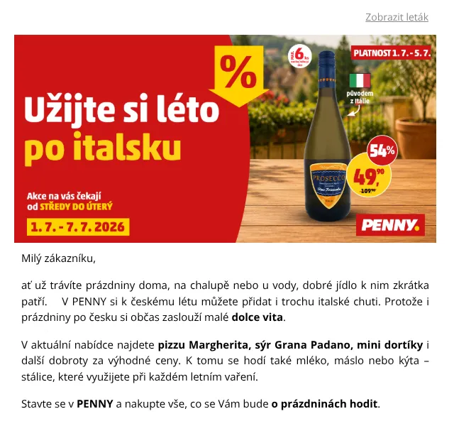 Penny: Italské produkty San Fabio – červenec 2026 | Nuslet.cz
