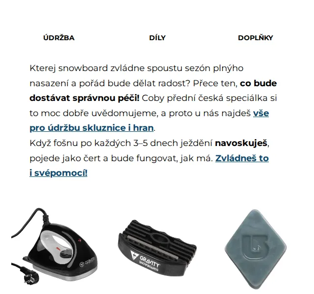 SNOWBOARD ZEZULA: Vybavení pro údržbu a servis – červen 2026 | Nuslet.cz