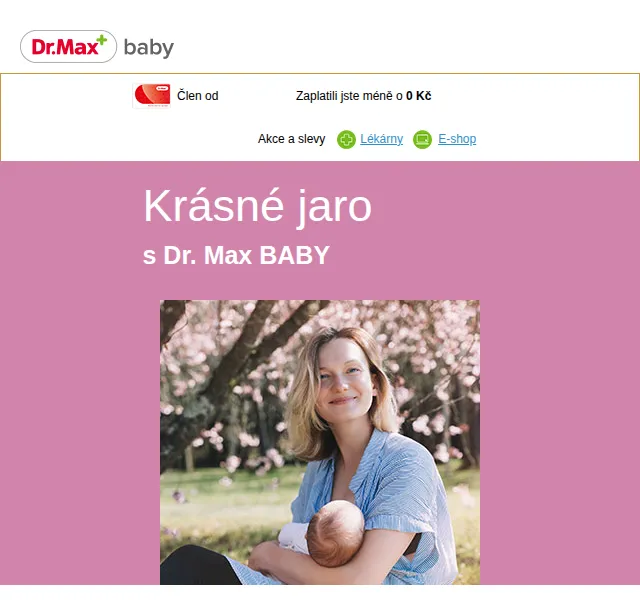 Dr.Max E-shop: Baby týdny – sleva na Sunar, Kendamil, Hipp, BEBA – červen 2026 | Nuslet.cz