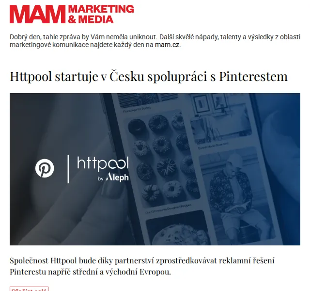 Marketing & Media: Httpool spolupráce s Pinterestem – červen 2026 | Nuslet.cz