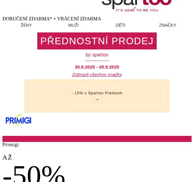 Spartoo: Až -75% na Les Tropéziennes, DC Shoes, Primigi, Adidas aj. – červen 2026 | Nuslet.cz