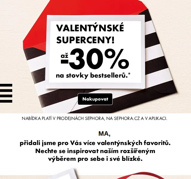 Sephora: Valentýnské superceny až -30 % na bestsellery – červenec 2026 | Nuslet.cz