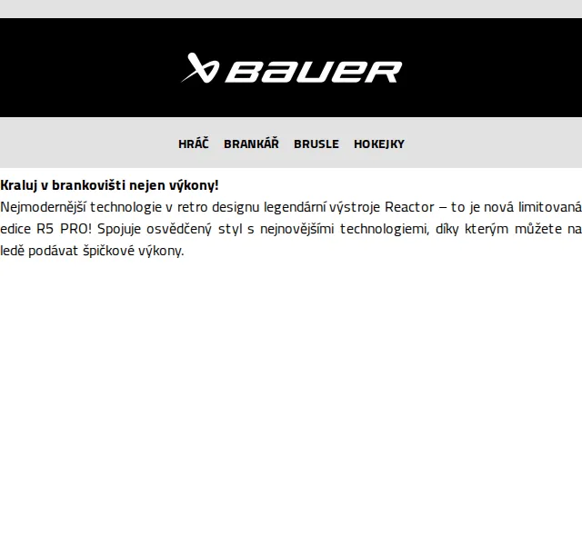 Bauer Hockey Česko: Retro limitovaná edice R5 PRO – červen 2026 | Nuslet.cz