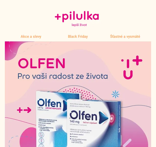 Pilulka.cz: Olfen gely a náplasti proti bolesti – červen 2026 | Nuslet.cz