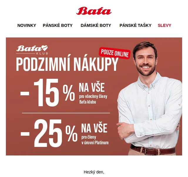 Baťa: Sleva 15% na vše – červen 2026 | Nuslet.cz