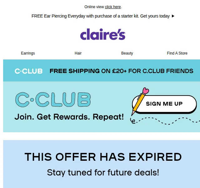 Claire's: Extra 15% sleva na prémiové šperky – červenec 2026 | Nuslet.cz