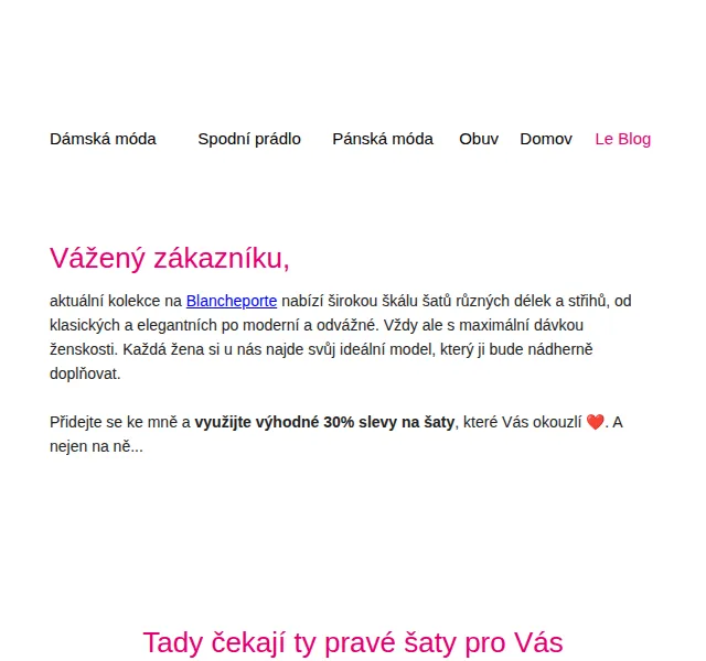 Blancheporte: 30% sleva na šaty – červen 2026 | Nuslet.cz