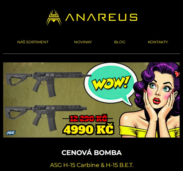 ANAREUS: ASG H-15 Carbine & B.E.T. za 4 990 Kč – červen 2026 | Nuslet.cz