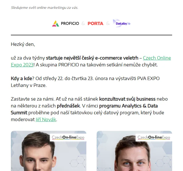 PROFICIO tým: sleva 50 % na Czech Online Expo – únor 2023 | Nuslet.cz