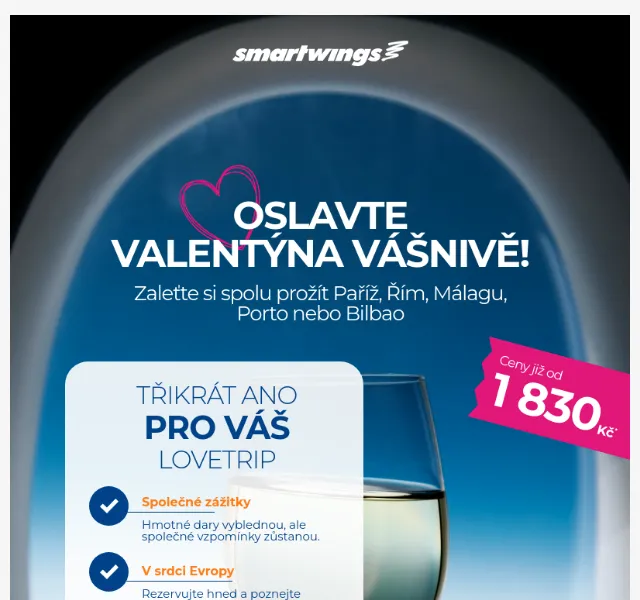 Smartwings: Letenky do Paříže, Říma již od 1 830 Kč – červen 2026 | Nuslet.cz