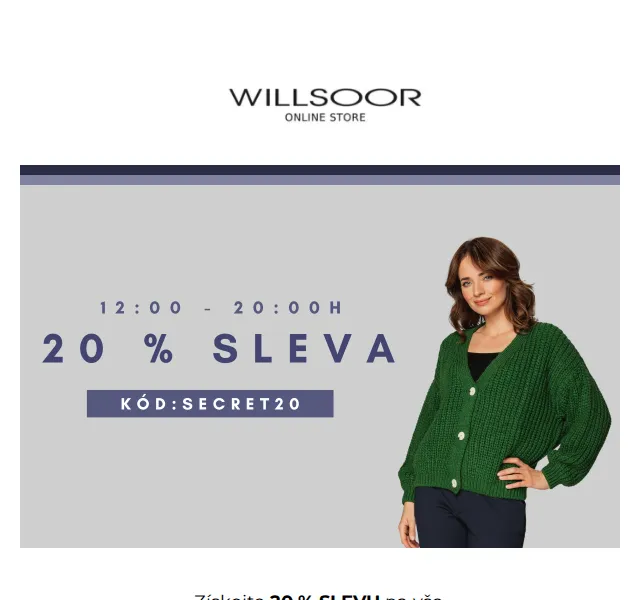 Košile Willsoor: sleva 20 % na vše – červenec 2026 | Nuslet.cz