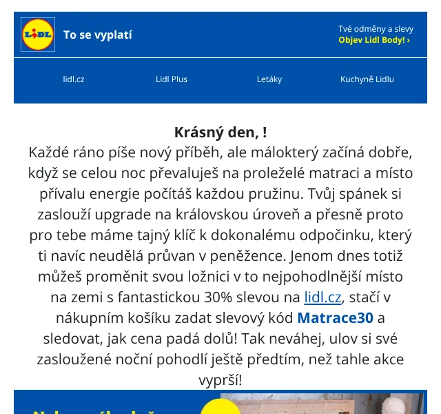 Lidl: Matrace 30 % levněji – červen 2026 | Nuslet.cz
