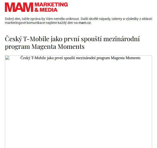 Marketing & Media: T-Mobile Magenta Moments – červen 2026 | Nuslet.cz