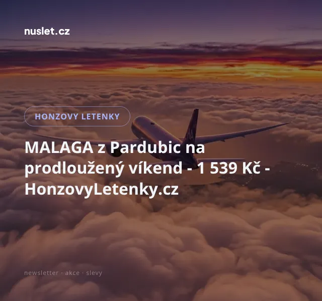 Honzovy letenky: Málaga z Pardubic 1 539 Kč – srpen