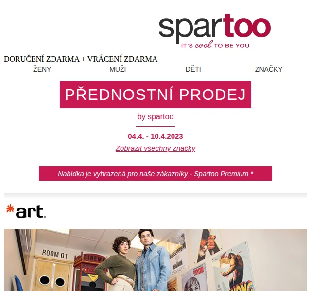 Spartoo: Sleva až 50 % na Art, Calvin Klein Jeans – červen 2026 | Nuslet.cz