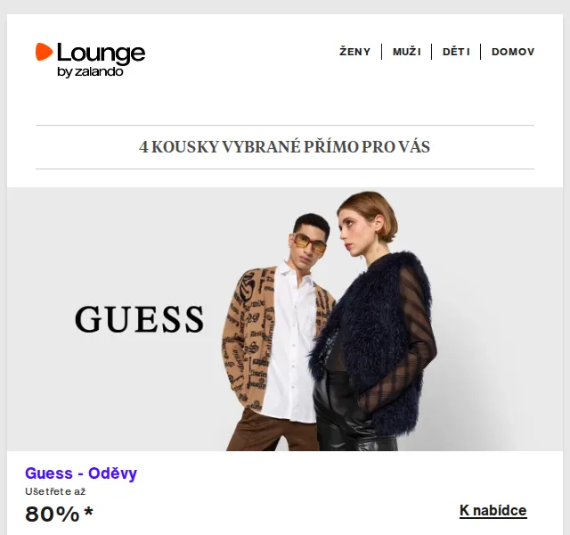 Lounge by Zalando: sleva až 80 % – Guess, New Balance, Nike | Duben 2026