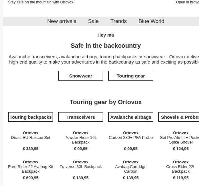 BLUE TOMATO: Ortovox touring gear – červen 2026 | Nuslet.cz