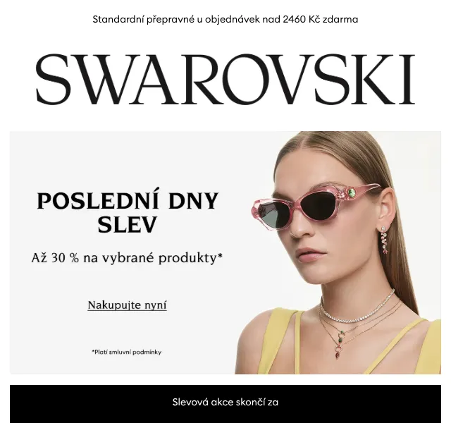 Swarovski: slevy až 30 % na šperky – červenec 2026
