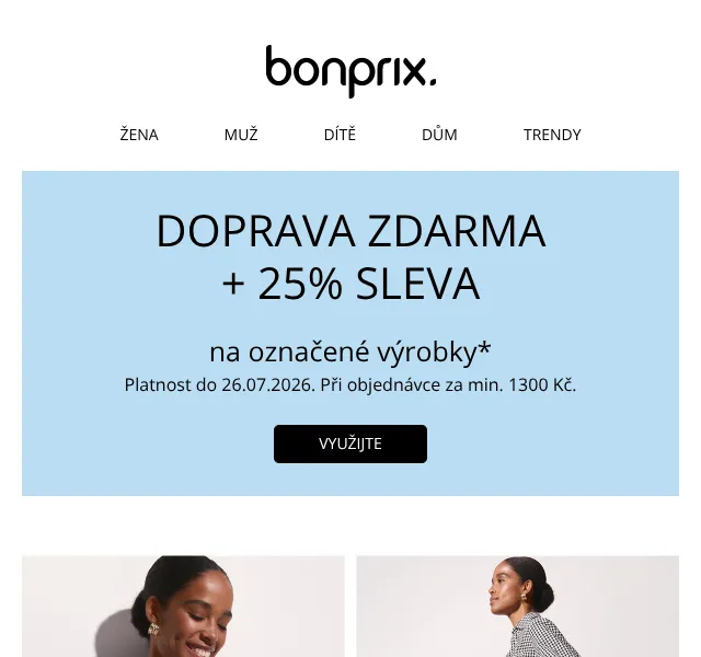 Bonprix: Sleva 25 % na módu – červenec 2026 | Nuslet.cz