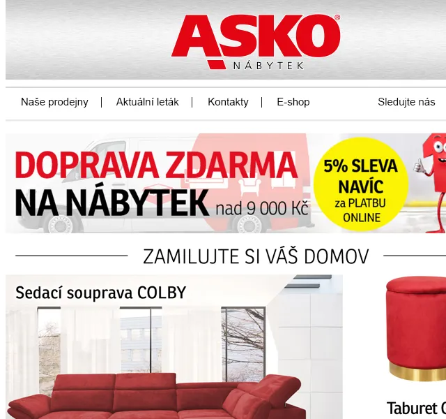 Asko Nábytek: Sleva na nábytek – červen 2026 | Nuslet.cz