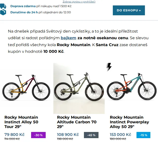 SNOWBOARD ZEZULA: Slevy na kola Rocky Mountain a Santa Cruz – červen 2026 | Nuslet.cz