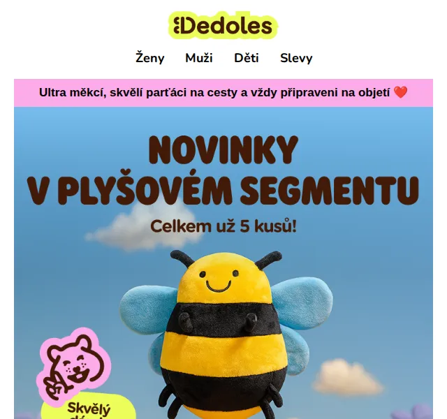 Dedoles: Noví plyšoví kamarádi – prasátko a včelka – červen 2026 | Nuslet.cz