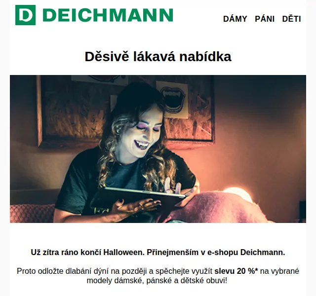 Deichmann: Sleva 20 % na obuv Halloween – říjen 2023 | Nuslet.cz