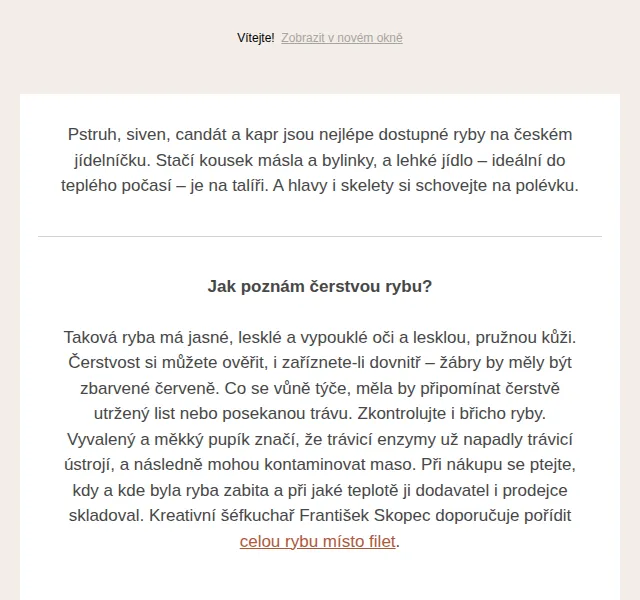 Jídlo a radost: čerstvé ryby a recepty – červen 2026 | Nuslet.cz