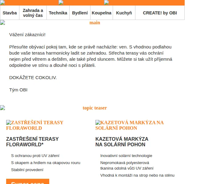 OBI Novinky: Vybavení terasy se slevou – červen 2026 | Nuslet.cz