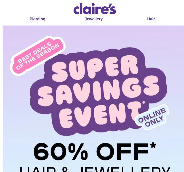 Claire's: Super Savings na šperky a piercing – červen 2026 | Nuslet.cz