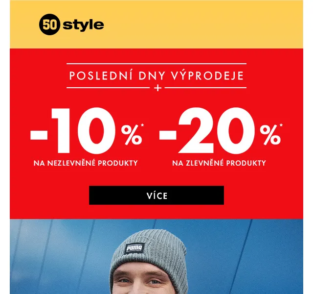 50style: FINAL SALE s dodatečnými -20 % – červenec 2026 | Nuslet.cz