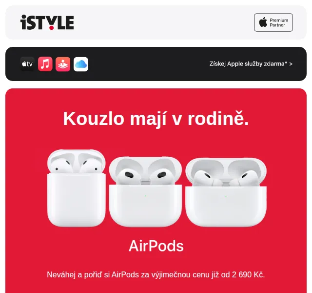 iSTYLE: AirPods od 2 690 Kč – červen 2026 | Nuslet.cz